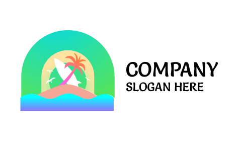 Logotipo De Verano De La Isla De Surf