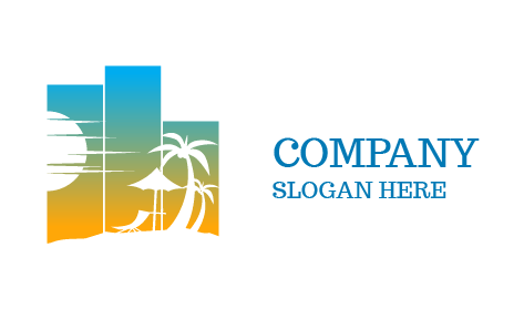 Logotipo De Resort De Playa De Verano Tropical