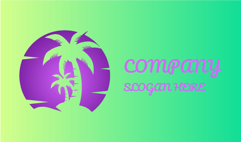 Logotipo De Paisaje Tropical De Verano