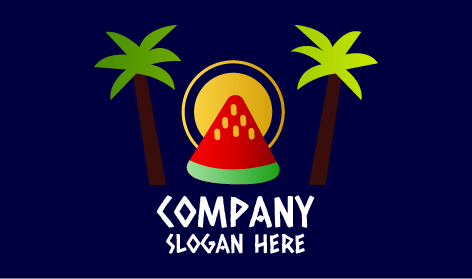 Logo Musim Panas Semangka Berbiji Kuning