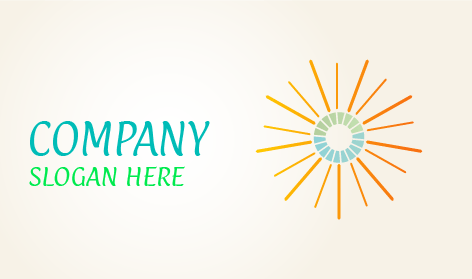 Abstraktes Orange Farbenes Sonnen Logo