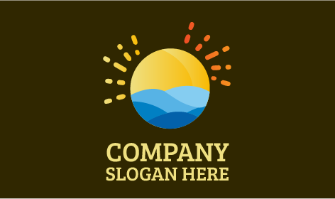 Blaues Bergsonnenlogo