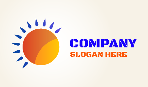 Blaue Strahlen Sonnen Logo