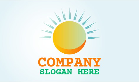 Kreisförmiges Sonnen Strahlen Logo