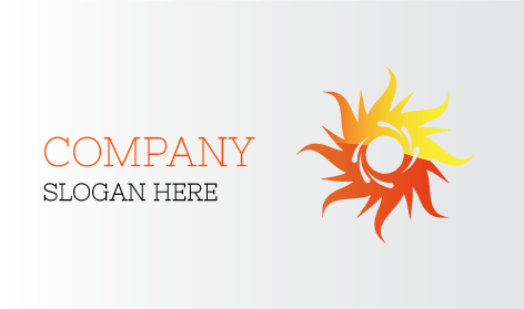 Flammendes Design Sonnen Logo