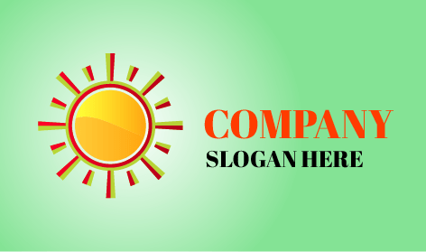 Logo Mit Grünen Roten Sonnen Strahlen