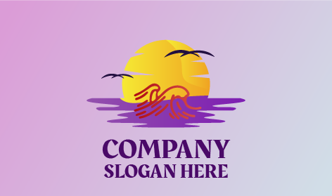 Rotes Meer Wellen Sonne Logo