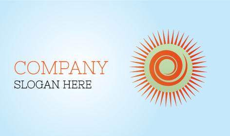 Wirbelndes Orangefarbenes Sonnen Logo