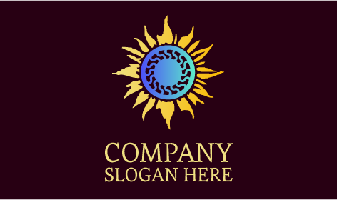 Gelbe Strahlen Sonne Logo