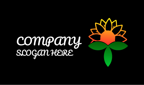 Logo De Tournesol Orange En Fleurs