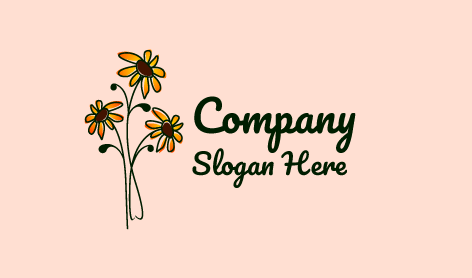 Çizgi Film Ayçiçeği Buket Logosu