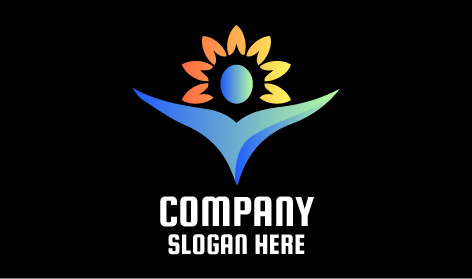 Logo De Tournesol Silhouette Heureuse