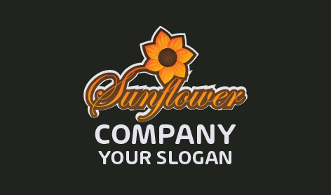 Turuncu Ayçiçeği Kelime İşareti Logosu