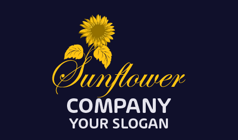 Eğlenceli Tipografi Ayçiçeği Logosu