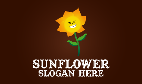 Gülümseyen Parlak Ayçiçeği Logosu