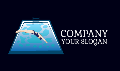 Logo Olahraga Atlet Renang