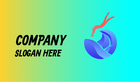 Logo Renang Gelombang Air Biru