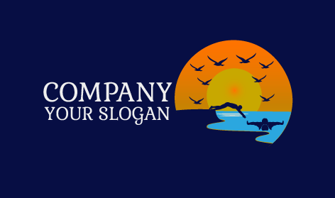 Überzeugendes Logo Fürs Schwimmen Am Meer