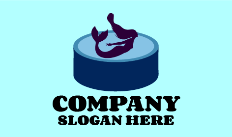 Logo Renang Putri Duyung Denim Biru