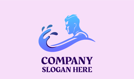 Logo Renang Siluet Gradien