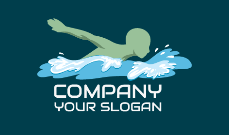 Logo Renang Siluet Abu-abu