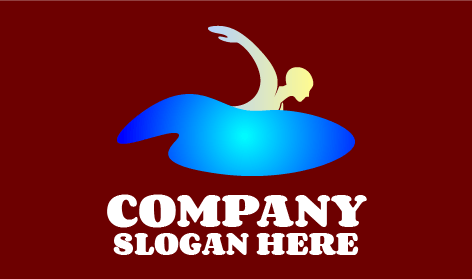 Logo Pria Menikmati Berenang