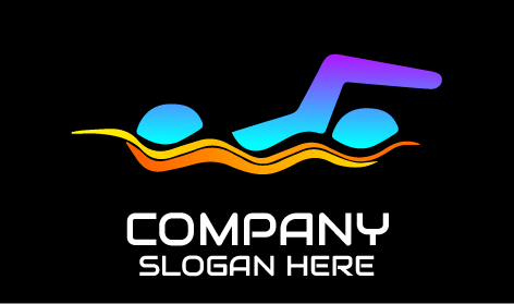 Logo Renang Gelombang Air Oranye