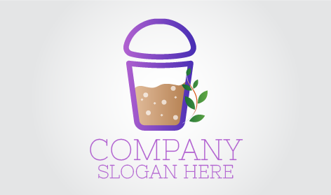 Logotipo De Chá De Bolha Marrom