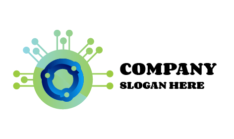 Logo Teknologi Sirkuit Futuristik