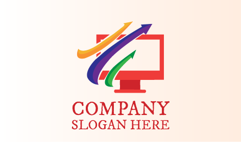 Logotipo De Tecnología De Escritorio Rojo