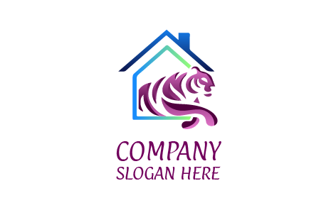 Purple Stripes Tiger Logo