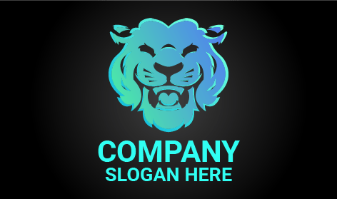 Logotipo Do Tigre Juba Azul Celeste