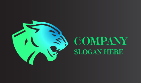 Logotipo Do Tigre Verde Menta Rosnando