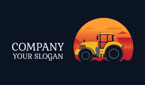 Logotipo De Tractor Resistente En Color Mostaza