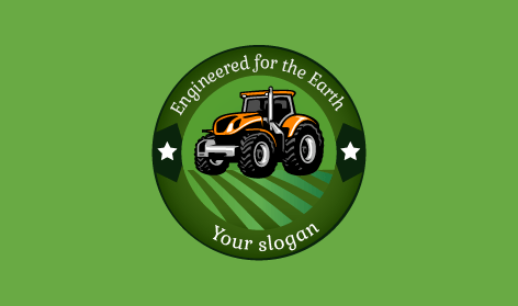Logotipo De Tractor De Campo Naranja