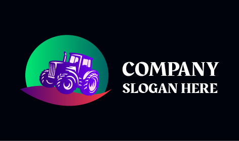 Logotipo De Tractor Morado Con Neumáticos Grandes