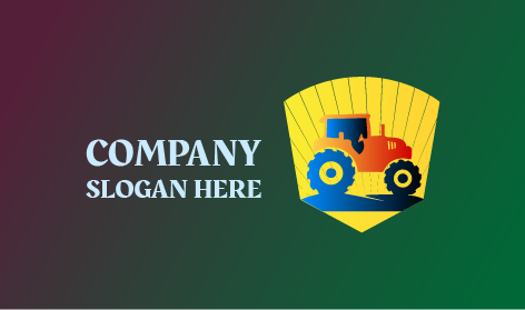 Logotipo De Ruedas De Tractor Azules