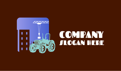 Logotipo De Tractor Para Sitio De Construcción