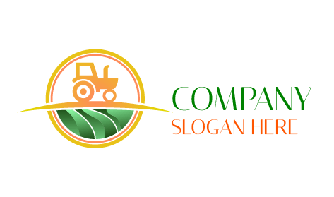 Logotipo Del Tractor Cosecha De Cultivos