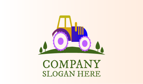 Logotipo De Tractor Con Césped