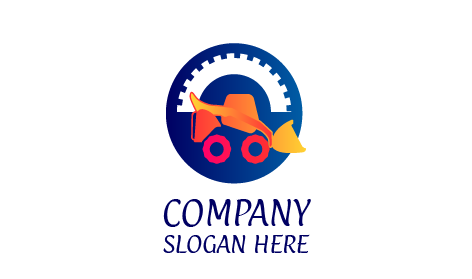 Logotipo De Tractor Naranja Pesado