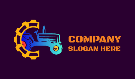 Logotipo De Tractor Pintado En Tonos Claros