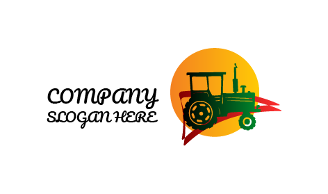 Logotipo De Tractor Verde Para Arar