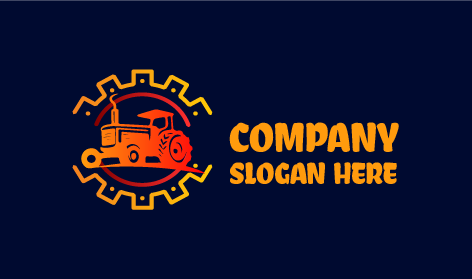 Logotipo De Tractor Naranja Premium