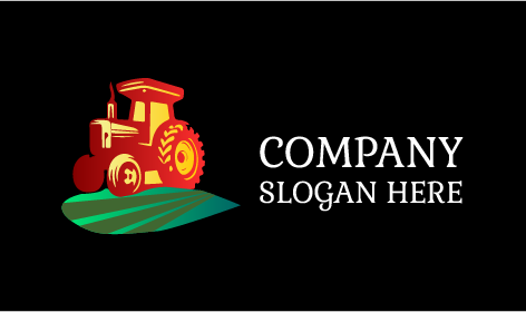 Logotipo De Tractor De Cosecha Rojo