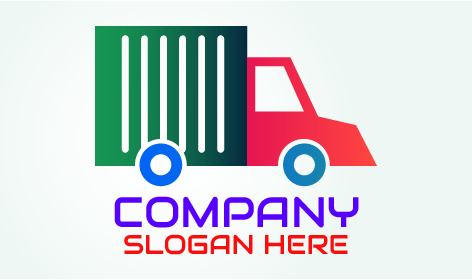 Box Truck Transportation Logo