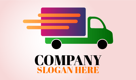 Green Moving Truck Transportation Logo