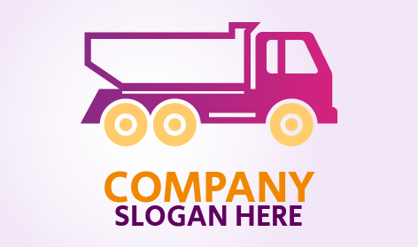 Purple Small Truck Transportation Logo
