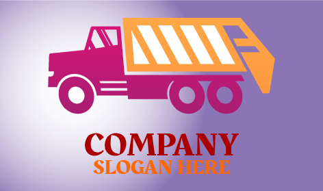 Logotipo Roxo De Transporte De Caminhão Basculante