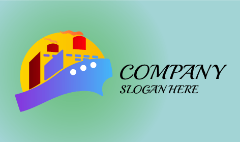 Steaming Ship Transportation Logo